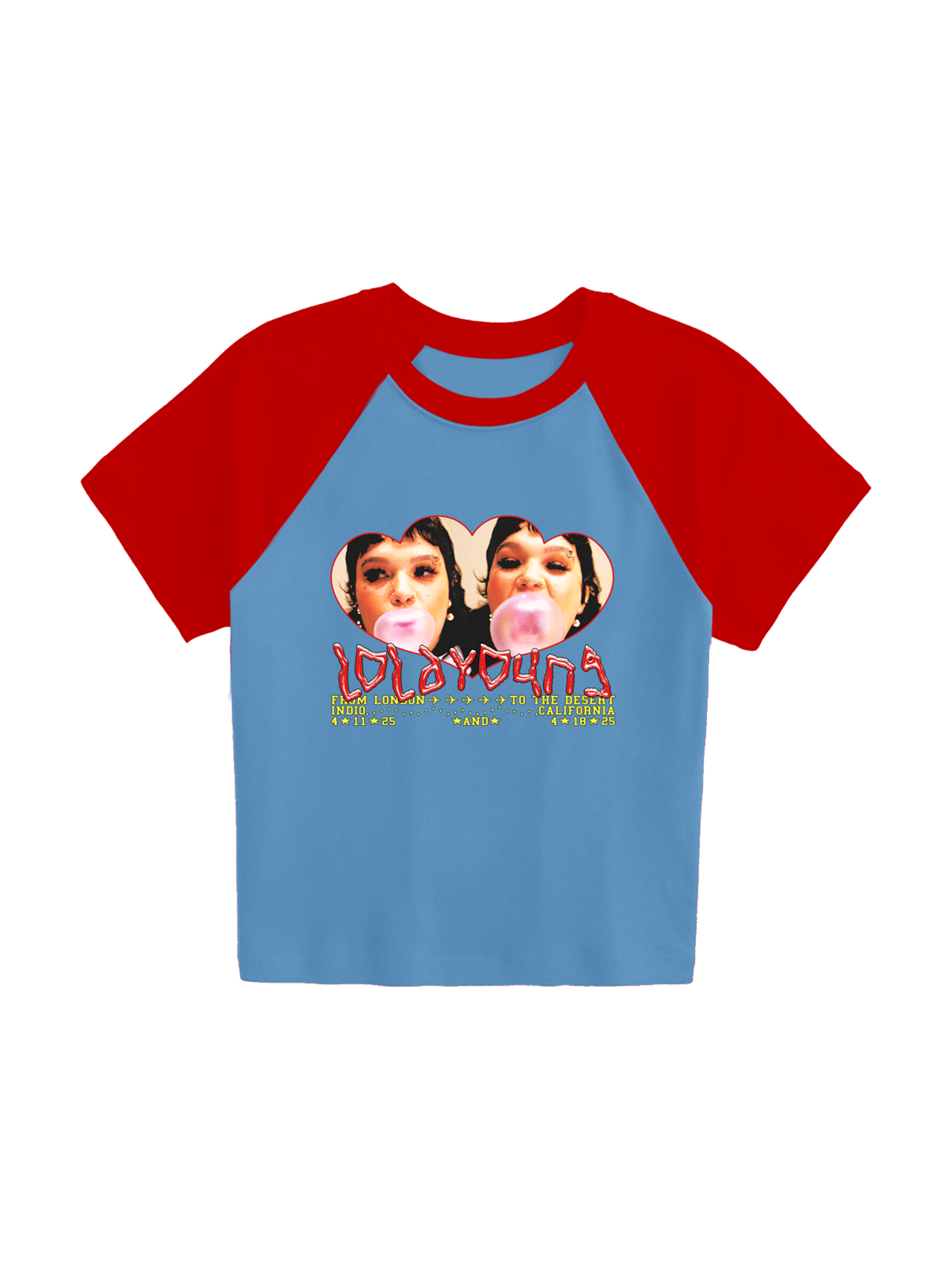 Exclusive Coachella Raglan Baby Tee Front