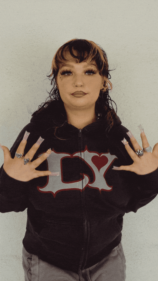 LY black zip-up hoodie lola