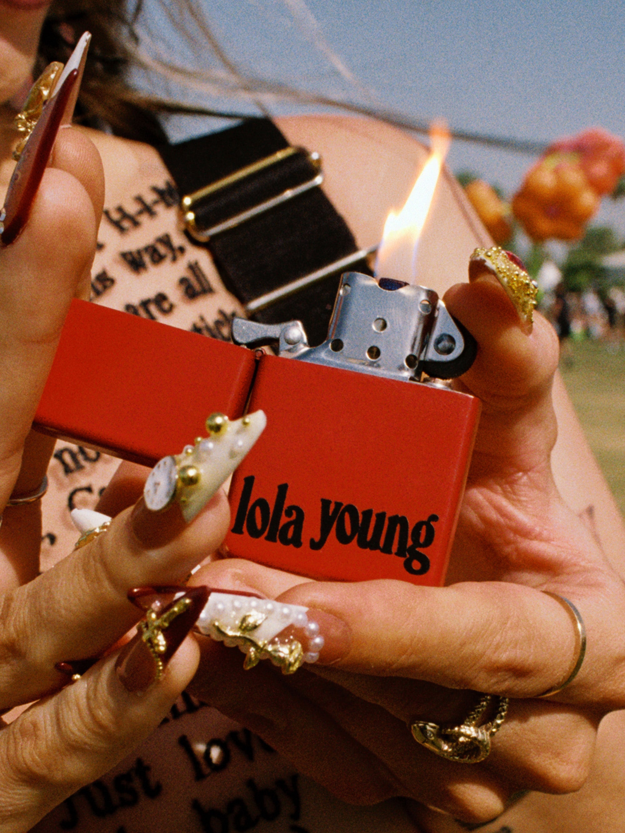 lola young red flip lighter lifestyle 1