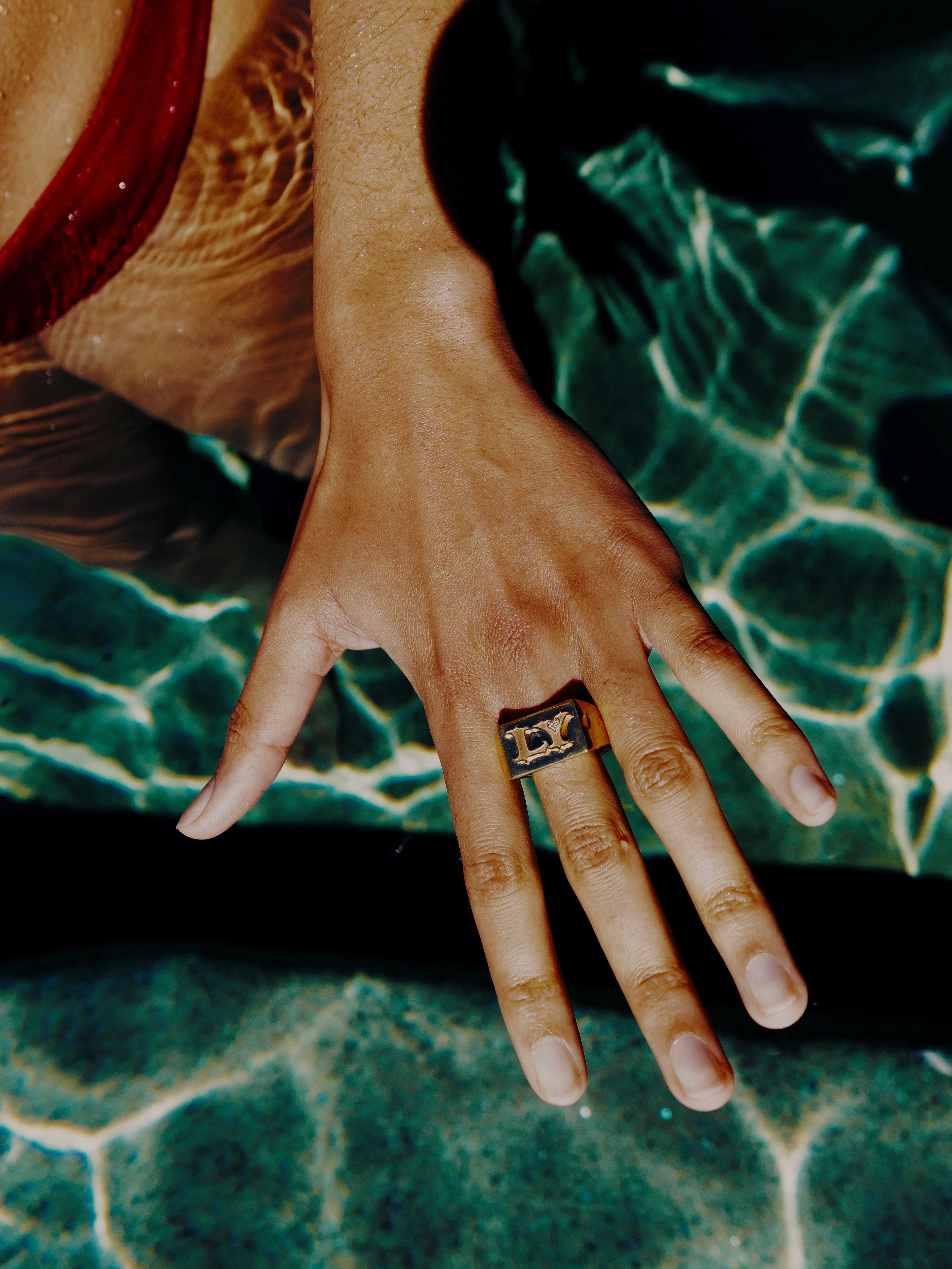 LY chunky rings gold lifestyle 2