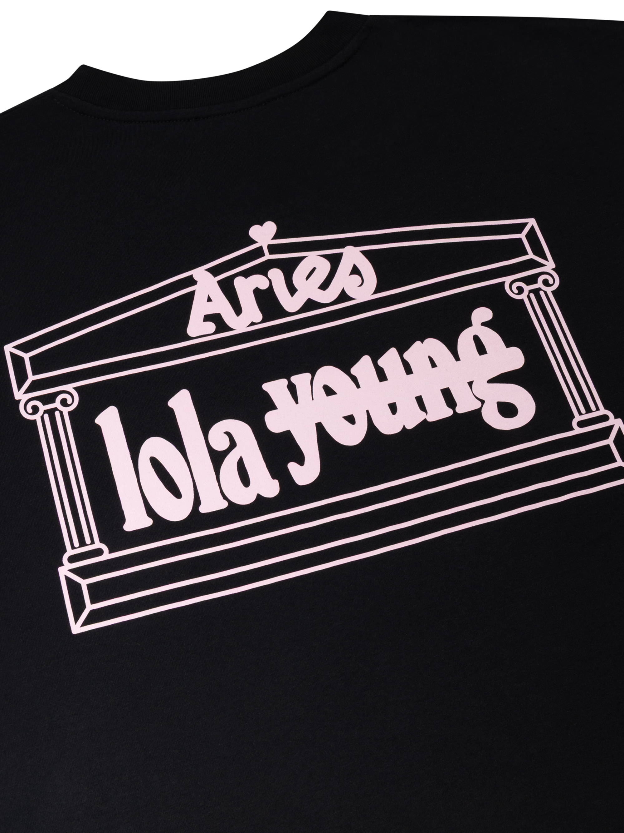 Aries x Lola Young Black Doll Print Tee Back Detail
