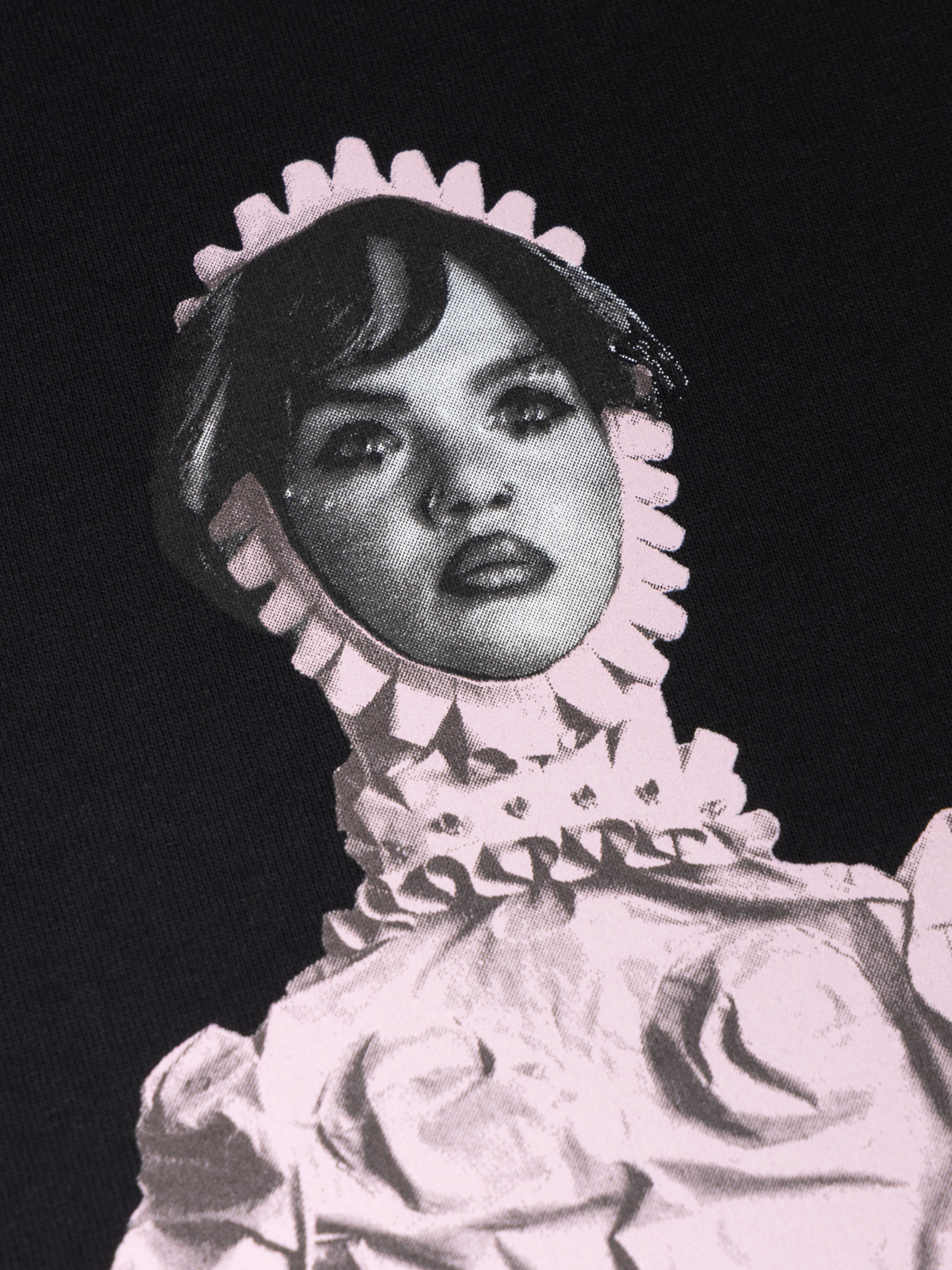 Aries x Lola Young Black Doll Print Tee Front Detail