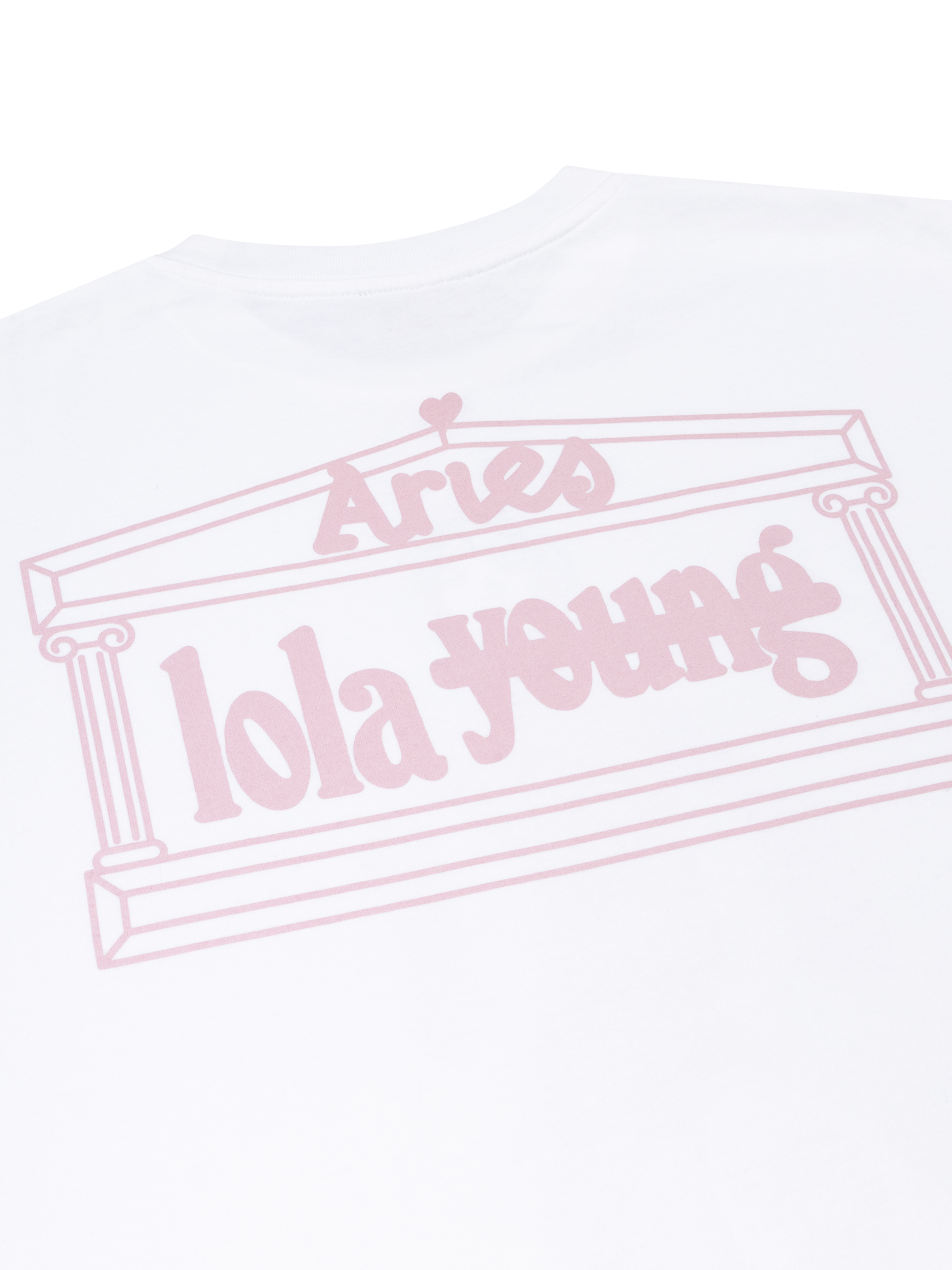 Aries x Lola Young White Doll Print Tee Back Detail