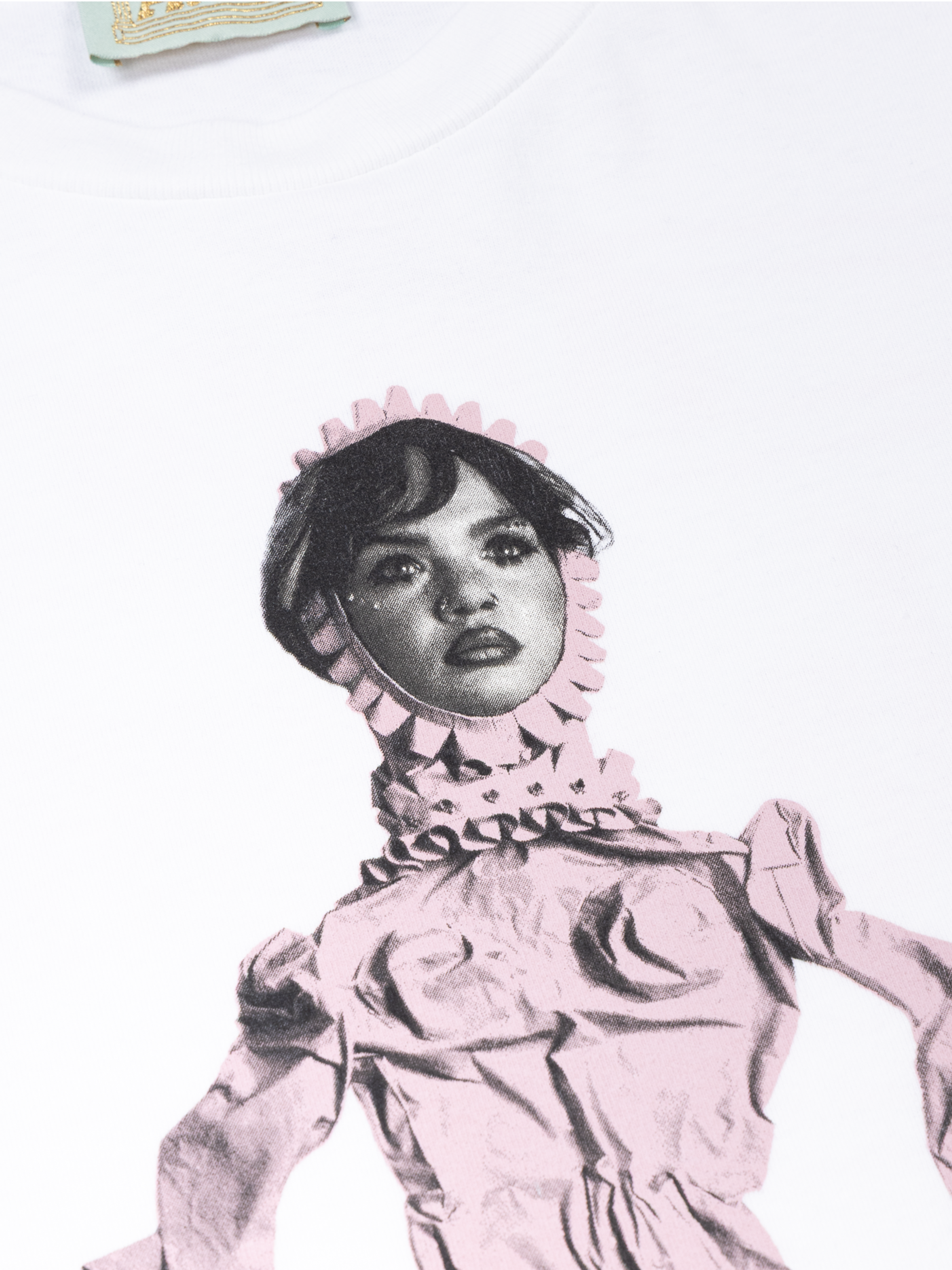 Aries x Lola Young White Doll Print Tee Front Detail