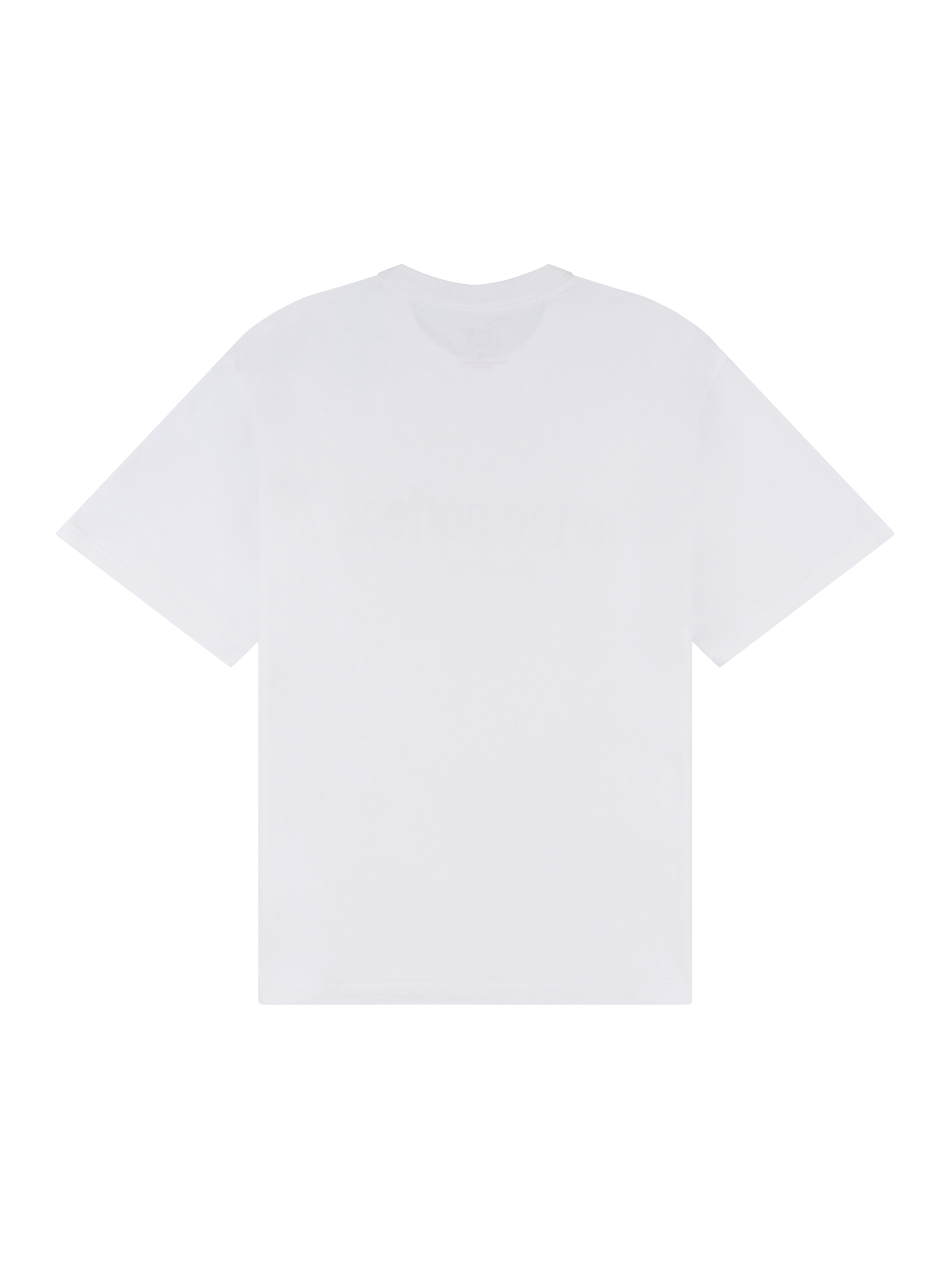 i'm too perfect white lyric t-shirt back