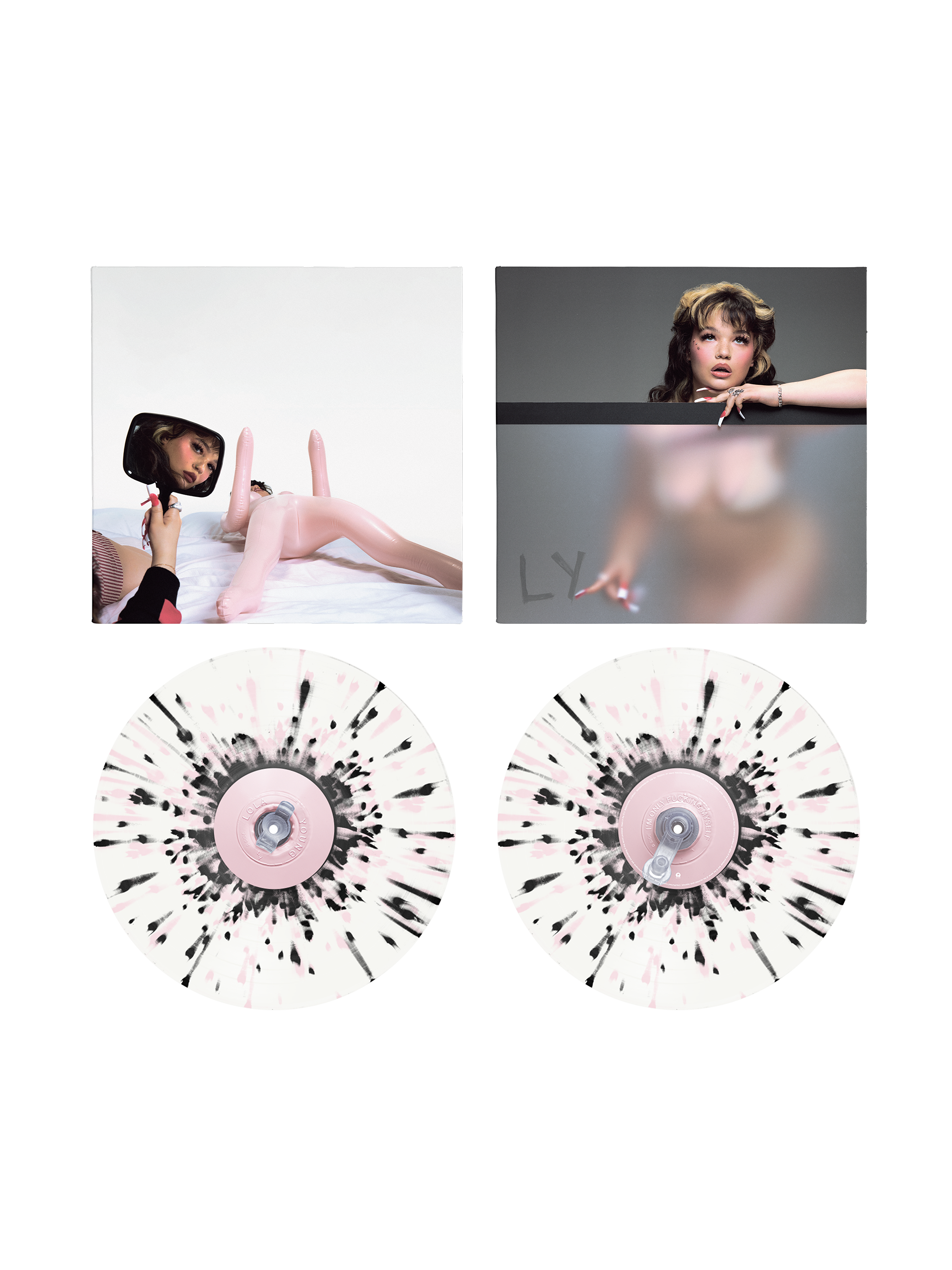 I'm Only F**king Myself: Pink & Black Splatter LP [The "blisters" Edition] Components
